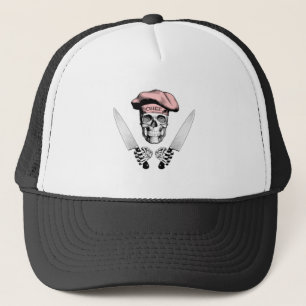 Casquette Crâne chef avec couteaux chef