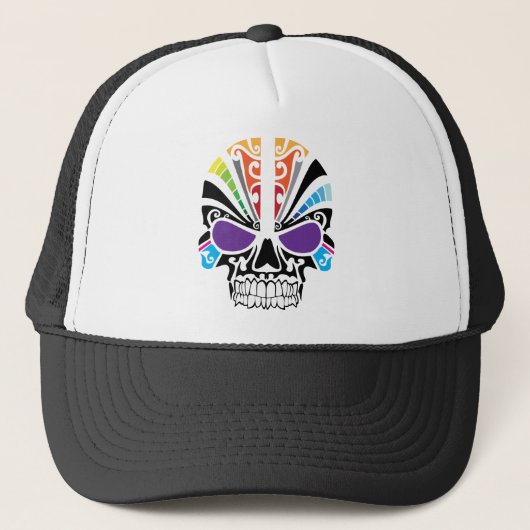 Casquette Crâne d'arc-en-ciel de vaudou (Devant)