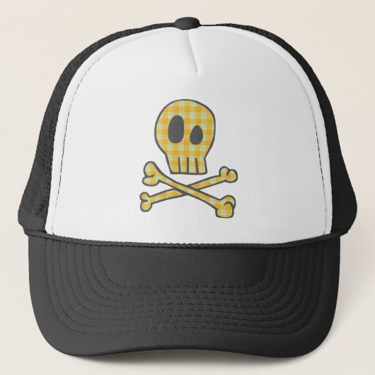 Casquette Crâne de guingan et os - jaune (Devant)