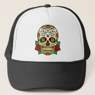 Casquette Crâne de sucre avec des roses