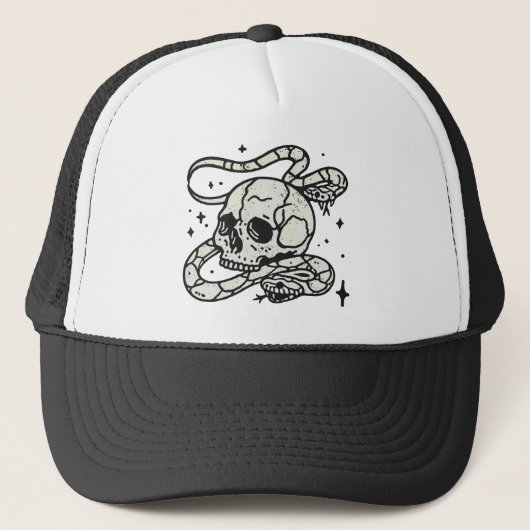 Casquette Crâne et serpent (Devant)