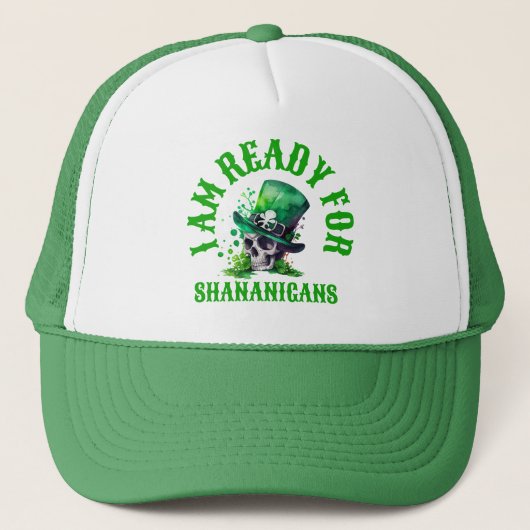 Casquette Crâne irlandais-Je suis prêt pour les Shenanigans (Devant)
