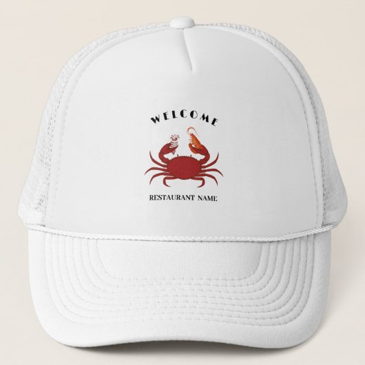 Casquette Crâne simple crevette fruits de mer Nom du logo du (Devant)