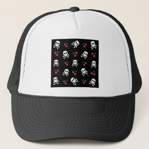 Casquette Crânes et cerises Rockabilly RAB sur fond noir