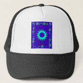 Casquette Create Your Own Iridescent Blue Floral Art  (Devant)