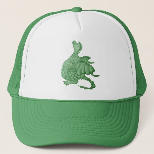 Casquette créature imaginaire mythique dragon vert mignon (Devant)