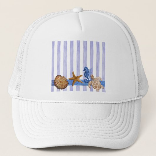 Casquette Créatures marines nautiques (Devant)