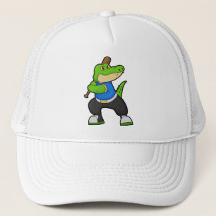 Casquette Crocodile au baseball avec batte de baseball