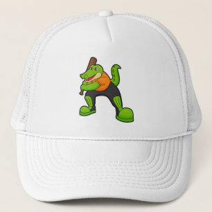 Casquette Crocodile au cricket avec chauve-souris de cricket