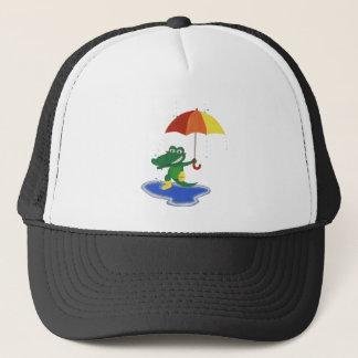 Casquette Crocodile mignon sous la pluie
