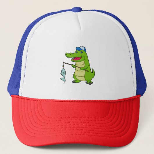Casquette Crocodile Pêche Pêcheur Pêcheur canne à pêche (Devant)