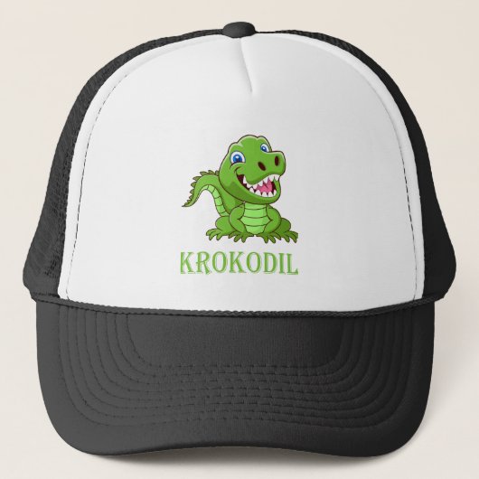 Casquette crocodile vert noir et blanc (Devant)