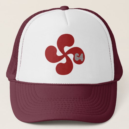 Casquette Croix basque rouge 64 Lauburu (Devant)