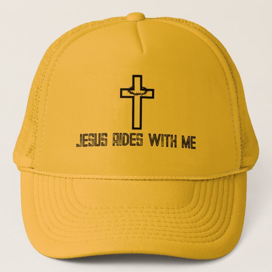 Casquette Croix épines Jésus se déplace avec moi (Devant)