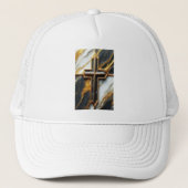 Casquette Croix noire et Marbre blanc dévoilée avec or (Devant)