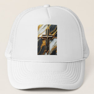 Casquette Croix noire et Marbre blanc dévoilée avec or