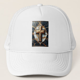 Casquette Croix noire et Marbre blanc dévoilée avec or
