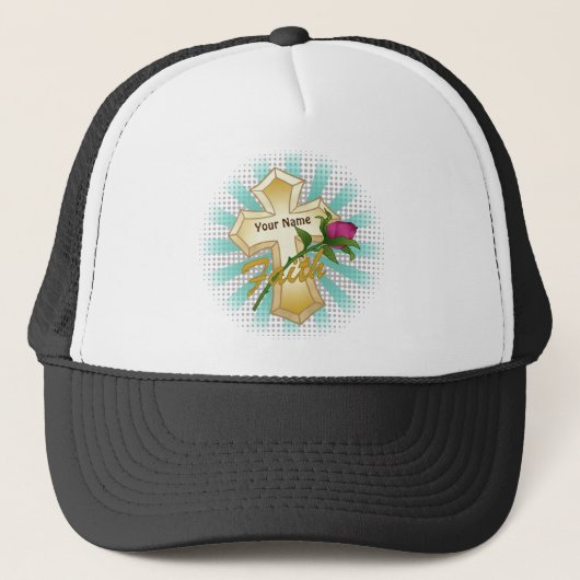 Casquette Croix Rose de la foi chrétienne (Devant)