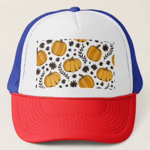 Casquette Croquis citrouilles : motif sans couture dessiné à