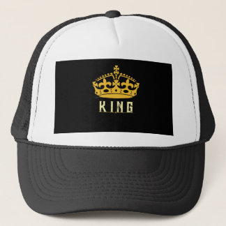 Casquette Crown Image KING Text Royal Style White Black-Cap