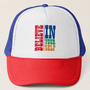 CASQUETTE CROYEZ EN VOUS-MÊME TYPOGRAPHIE COLORÉE