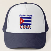 Casquette Cuba Dark Blue Cuban Flag Navy Blue Personalized (Devant)