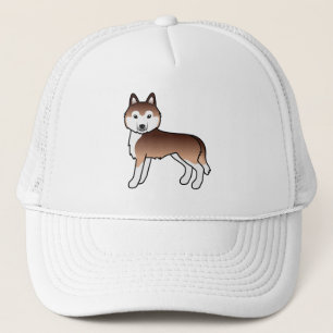 Casquette Cuivre Sibérien Husky Cute Cartographié Chien Truc