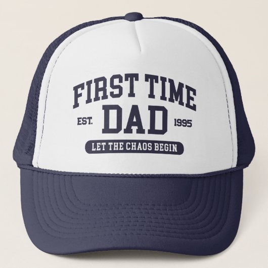 Casquette Custom First Time Papa Funny New Papa Fête des pèr (Devant)