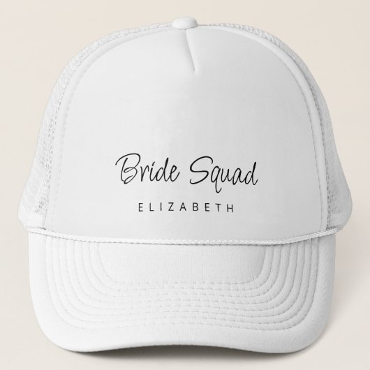 Casquette Custom Modern Script Bride Squad Bridesmaid Name (Devant)
