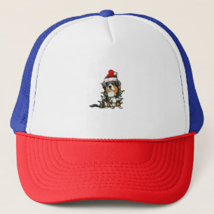 Casquette Cute berger australien Père Noël Christmas Tree Li