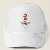 Casquette Cute Bruant sur Snowman (Devant)