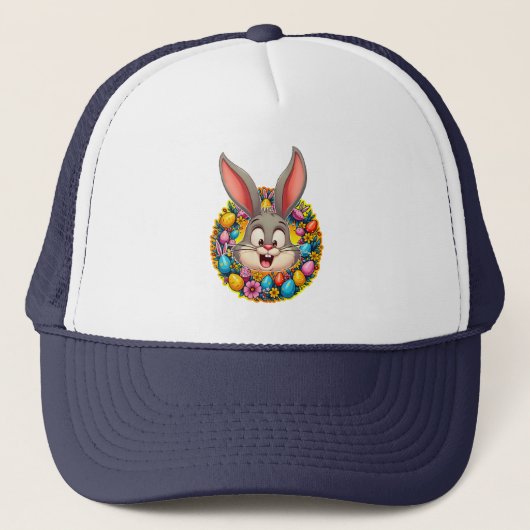 Casquette Cute Bunny Face – Easter Wreath Style boné (Devant)