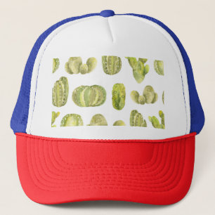 Casquette Cute Cactus, Aquarelle Décor Sans Couleur.