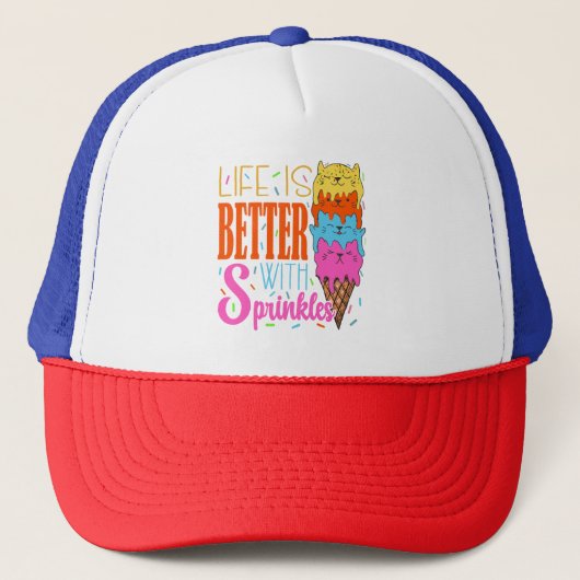 Casquette Cute Cats Life is Better With Sprinkles Amoureux d (Devant)