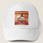 Casquette Cute Chef Owl Cuisine en cuisine (Devant)