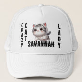 Casquette Cute Drôle Tabby L'Astronaute Crazy Cat Lady (Devant)