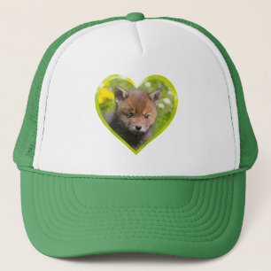 Casquette Cute Fluffy Red Fox Wild Baby Animal Coeur photo
