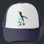 Casquette Cute Fun Fier Empereur Penguin Personnalisé<br><div class="desc">Empereur Penguin, appliqué avec effet Photoshop, pour ajouter un goût artistique, avec un endroit pour le nom du destinataire. personnalisez-le avec votre propre texte en fonction de l'occasion ou cliquez sur le bouton "Customiser" pour aller à l'outil de conception où vous pouvez ajouter du texte, modifier la police, la taille...</div>