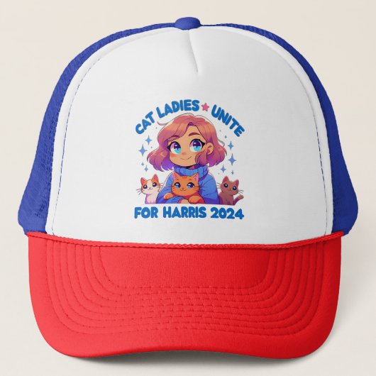 Casquette Cute Funny Girly Enfless Chat Lady Unite Harris (Devant)