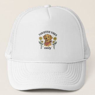 Casquette Cute Golden Retriever Pawsitive Vibes Only Daisy F