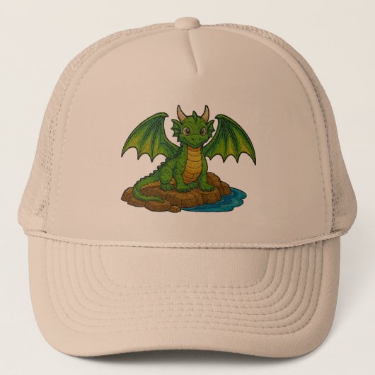 Casquette Cute green dragon (Devant)