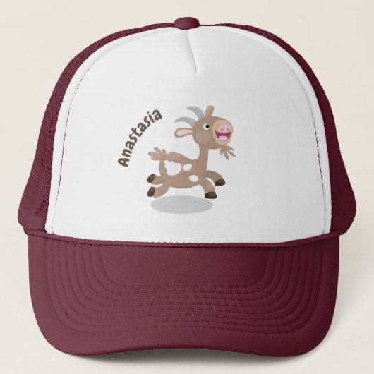 Casquette Cute happy billy goat cartoon (Devant)