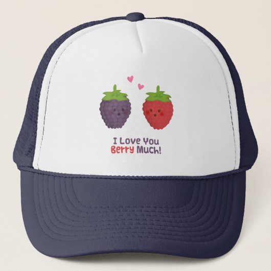 Casquette Cute Love You Berry Beaucoup Humour de jeu de mots (Devant)