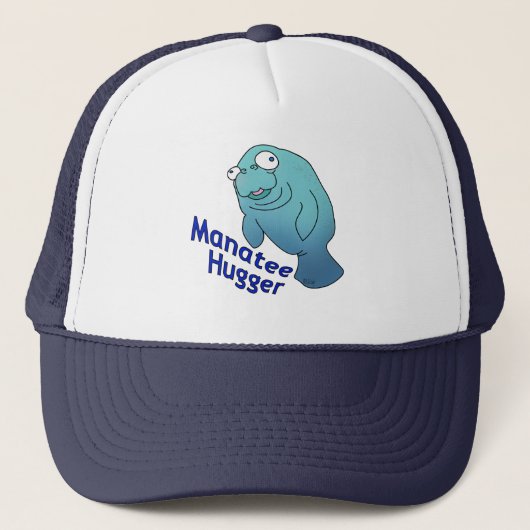 Casquette Cute Manatee Hugger Cartographier animal (Devant)