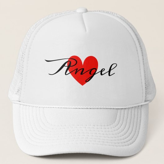 Casquette Cute Minimal Modern White Red Heart Ajouter Votre  (Devant)