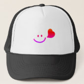 Casquette  Cute Smiley Face Heart Trucker Hat (Devant)