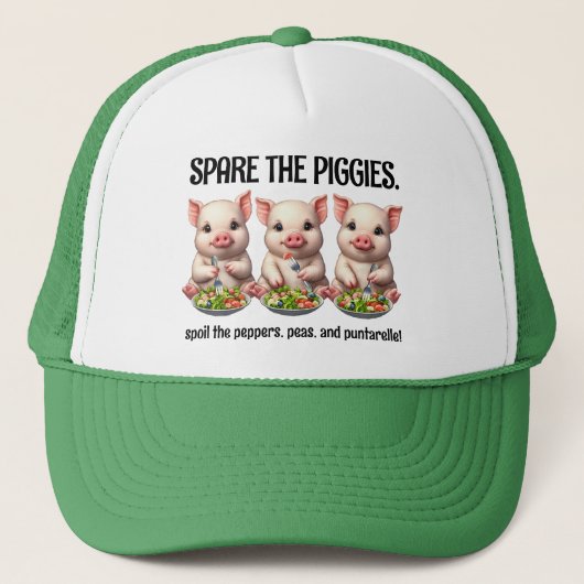 Casquette Cute Spare Piggies Manger Salades (Devant)