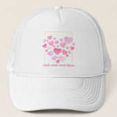 Casquette Cute Style Pink Hearts Romantic Valentine's Day (Devant)