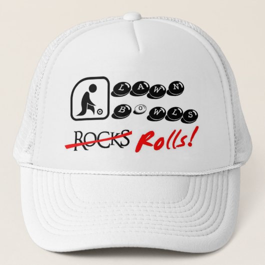 Casquette Cuvettes de pelouse, roches, Rolls ! (Devant)