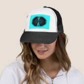 Casquette Cyan et Black Abstrait Art Print (En situation)